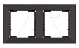 Daria - Рамка 2 поста, к механизмам серии 21, горизонтальный монтаж, черный мат от интернет-магазина amperkin.by