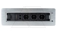 Блок розеточный встраиваемый 2хRJ45 кат. 5e UTP + HDMI + 3x2P+E со шторками, с электроприводом, кабель 1,5м, 3680вт, алюминий от интернет-магазина amperkin.by