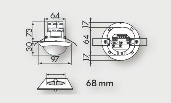 Датчик присутствия B.E.G. PD4-M-DIM-HVAC-FC