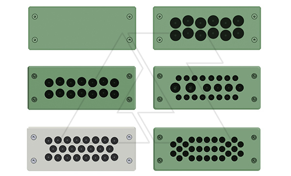 Панель кабельного ввода с фланцами для щита EC 148x60мм, кол-во вход. x диаметр в мм: 23x4,0-8,5, IP65