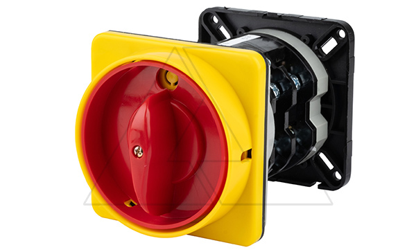 Переключатель BS 80 92 O LK, аварийный, 4P, 80A, тип 0-1, 32kW(400VAC по АС-23), на заднюю панель, красная блокируемая в 0 рукоятка, фронт IP40