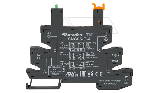 Цоколь SNC05-E-A, 8A(300VAC), черный, (12...24VAC/DC), винтовой зажим, LED, W=6.2mm, на рейку DIN35, для RNC, RM699BV, RSR30, 34.51, 34.81, RSS, HF41F Цоколь SNC05-E-A, 8A(300VAC), черный, (12...24VAC/DC), винтовой зажим, LED, W=6.2mm, на рейку DIN35, для RNC, RM699BV, RSR30, 34.51, 34.81, RSS, HF41F