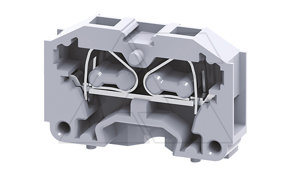 Мини-клемма проходная модульная CM2.5S /6x30mm, монтаж на панель, пружинная, 2 присоед., 2,5(max 4)mm2, 24A, 500V, серая Мини-клемма проходная модульная CM2.5S /6x30mm, монтаж на панель, пружинная, 2 присоед., 2,5(max 4)mm2, 24A, 500V, серая