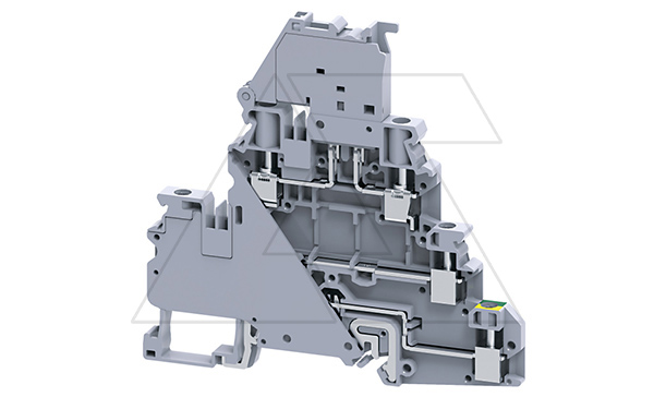 Клемма двухъярусная с держателем предохранителя CYDLGF4 /6x94,5mm, винтовая, 5 присоед., F/L/PE, 4(max 6)mm2, 10/32A, 500V, серая Клемма двухъярусная с держателем предохранителя CYDLGF4 /6x94,5mm, винтовая, 5 присоед., F/L/PE, 4(max 6)mm2, 10/32A, 500V, серая