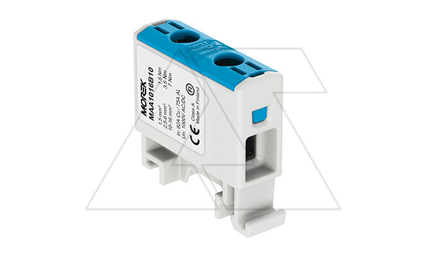 Клемма Morek OTL16 синяя, 1xAl/Cu 1,5_16mm², 82(CU)/75(AL)A, 1000V, винтовые зажимы (стикерованный) Клемма Morek OTL16 синяя, 1xAl/Cu 1,5_16mm², 82(CU)/75(AL)A, 1000V, винтовые зажимы (стикерованный)