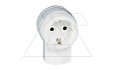 Розетка 16А 2Р+Е нем. стд., винт сбоку, кроншейн для крепления к стене, пластик, белый от интернет-магазина amperkin.by