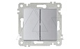 Rita - Выключатель двухклавишный, пруж. зажимы, нерж. сталь от интернет-магазина amperkin.by