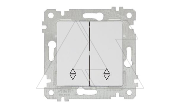 Rita - Переключатель на два направления двухклавишный, пруж. зажимы, белый