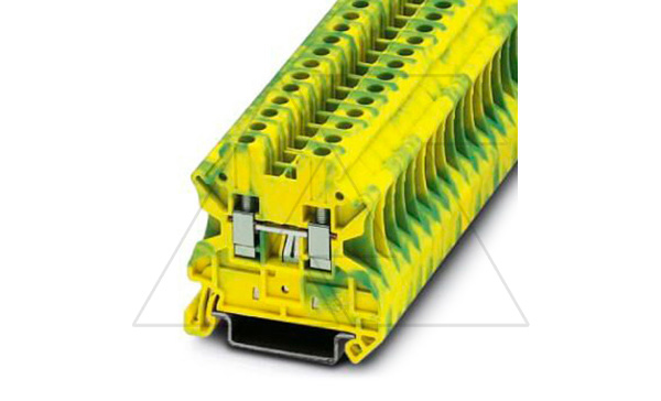 Клемма защитного проводника UT 4-PE /6,2mm, винтовая, 2 присоед., 4(max 6)mm2, желто-зеленая Клемма защитного проводника UT 4-PE /6,2mm, винтовая, 2 присоед., 4(max 6)mm2, желто-зеленая