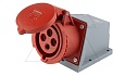 Разъем пром. силовой CEE настенный угловой, гнездо, 32A, 3P+E 6h, 380_415VAC 50/60Hz, IP44, серия Hexie от интернет-магазина amperkin.by