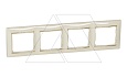 Valena - Рамка 4 поста верт/гориз, слоновая кость/золото от интернет-магазина amperkin.by