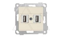 Rita - Розетка 2xUSB Type A, для передачи данных, сл.кость