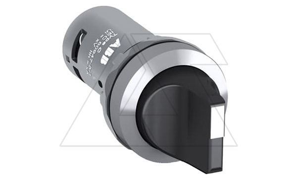 Переключатель C3SS1-30B-02, 3-х позиц., черный, 2NC (45-0-45), с фиксацией, IP66, хром металл, 22mm