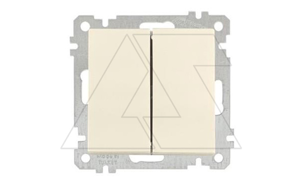 21 - Выключатель двухклавишный, пруж. зажимы, сл.кость 21 - Выключатель двухклавишный, пруж. зажимы, сл.кость
