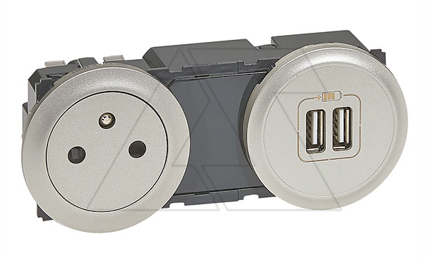 Celiane - Лицевая панель для розетки 2P фр. стандарт, титан