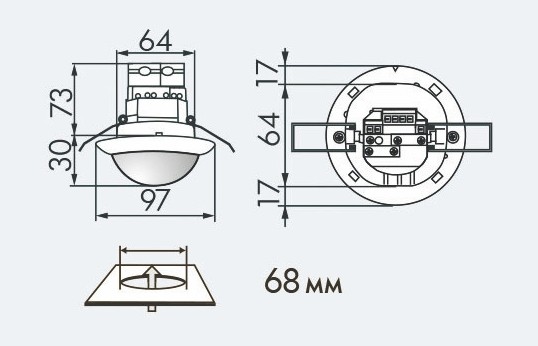 Датчик присутствия B.E.G. PD4-M-2C-C-FC