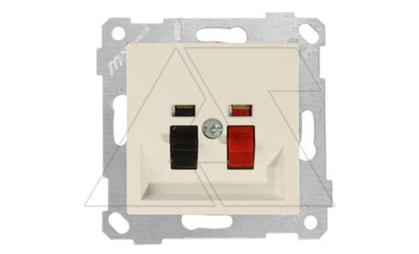 Rita - Аудиорозетка, пруж.зажимы, 2-х контактная, сл.кость