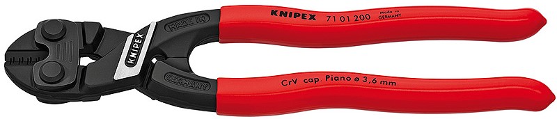 Болторез компактный CoBolt®, L-200 мм, чёрный, обливные рукоятки (KNIPEX)