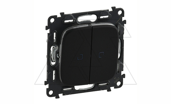 Valena Allure - Переключатель на 2 направления двухклавишный с подсветкой, антрацит (инд. упаковка)