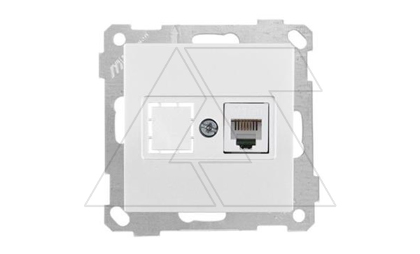 21 - Розетка телефонная 1хRJ-12, белый 21 - Розетка телефонная 1хRJ-12, белый