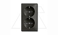 Basic 55 - Розетка 2x2P+E нем. стд.с защитными шторками (шато-черный) от интернет-магазина amperkin.by
