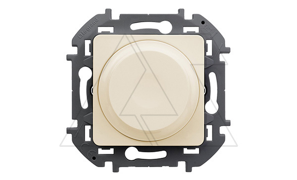 Inspiria - Светорегулятор поворотно-нажимной универсальный, 5–75 Вт для LED-ламп, 5–300 Вт для ламп накаливания (сл.кость)