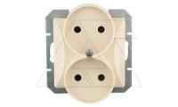 OPAL - Розетка 2x2P со шторками в стандартную рамку, бежевый