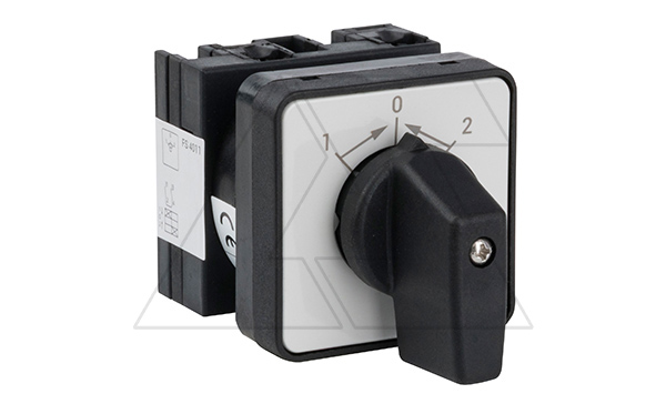 Переключатель UKT0-1-8214/E, 1P, 20A, тип 1→0←2, 1NO на 1_2, на дверь, фронт IP65