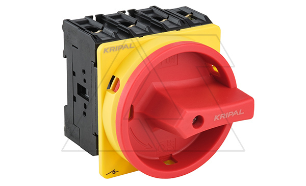 Выключатель нагрузки UKP5-4100Z, 3Р+N, 100А/AC21, 37kW/AC23A,  440VAC, красная блок. рукоятка, монтаж на din-рейку/панель, IP20(контакты)/IP65(фронт)