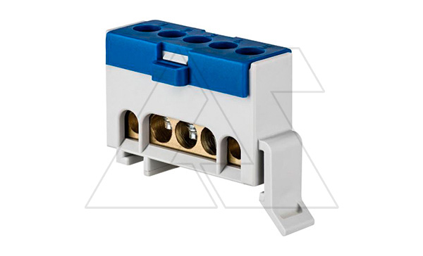 Колодка клеммная N 5x10_16mm2 синяя, установка на DIN или боковую стенку щитов MSF