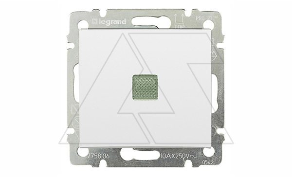 Valena - Переключатель на 2 направления с подсветкой 16А, белый