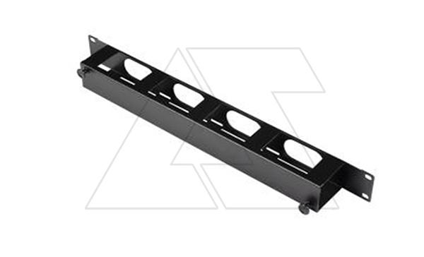 Органайзер 19" 1U, кабельный горизонтальный, ВxШxГ 44x482x62, крышка с зажимами, металл, черный