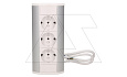 Блок розеточный угловой, 3x2P+E со шторками, накладной, кабель 0,6м, 3680вт, белый-алюминий от интернет-магазина amperkin.by