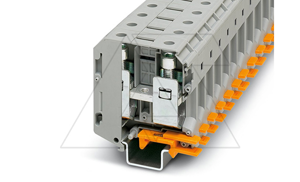 Клемма для высокого тока UKH 70 /20,3mm, винтовая, 2 присоед., 70(max 95)mm2, 192A, 1000V, серая Клемма для высокого тока UKH 70 /20,3mm, винтовая, 2 присоед., 70(max 95)mm2, 192A, 1000V, серая