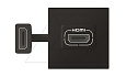 Mosaic - Розетка HDMI 1.4, тип А, 2М, шнур 15см. с соединителем, матовый черный от интернет-магазина amperkin.by