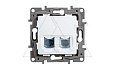 Etika - Розетка RJ11+RJ45 5E UTP (белый) от интернет-магазина amperkin.by