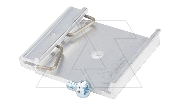 Фиксатор алюминиевый на DIN-рейку 35мм, 48x39мм