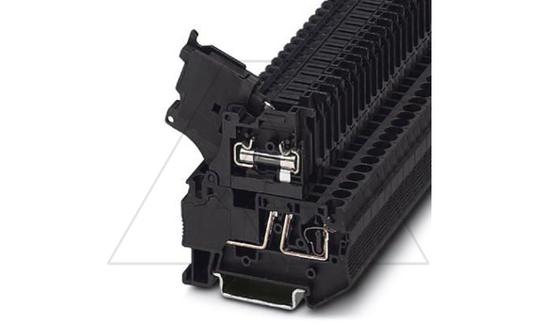 Клемма с держателем предохранителя ST 4-HESI (5X20) /6,2mm, пружинная, 2 присоед., 4(max 6)mm2, 6,3A, 500V, черная