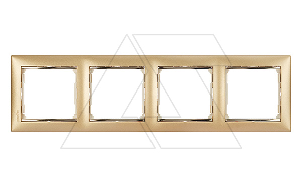 Valena - Рамка 4 поста верт/гориз, матовое золото