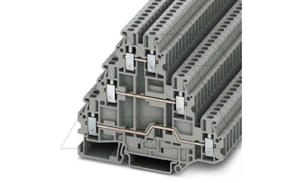 Клемма многоярусная UT 2,5-3L /5,2mm, винтовая, 6 присоед., 2,5(max 4)mm2, 19A, 500V, серая Клемма многоярусная UT 2,5-3L /5,2mm, винтовая, 6 присоед., 2,5(max 4)mm2, 19A, 500V, серая