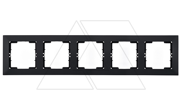 Candela - Рамка 5 постов, к механизмам серии 21, горизонтальный монтаж, черный мат