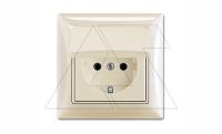 Basic 55 - Розетка 2P+E нем. стд. с крышкой и рамкой, IP 44 (сл. кость)