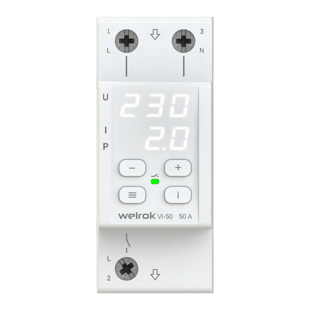 Реле напряжения c контролем тока Welrok VI-50