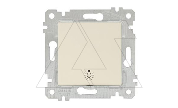 Rita - Выключатель кнопочный, символ - лампа, пруж. зажимы, сл.кость