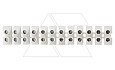 Клеммник T85 разрезаемый, 12шт, 57A 10mm², 450VAC, GWT850, полипропилен, белый, CONNECTO от интернет-магазина amperkin.by