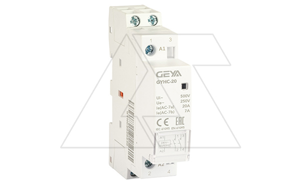 Контактор модульный GYHC-2P, 20A, 2NO, 230VAC, 1M Контактор модульный GYHC-2P, 20A, 2NO, 230VAC, 1M