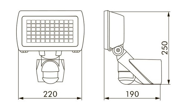 Прожектор с датчиком движения B.E.G. FL2N-LED-230 белый от интернет-магазина amperkin.by