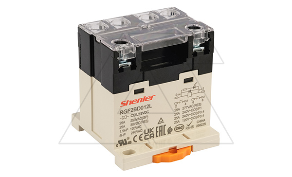 Реле RGF2BD012L, 2NO, 25A, (277VAC/30VDC), 12VDC, LED Реле RGF2BD012L, 2NO, 25A, (277VAC/30VDC), 12VDC, LED