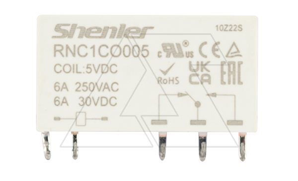 Реле RNC1CO005, 1CO, 6A(250VAC/30VDC), 5VDC, для печатных плат и цоколей SNB05/SNC05, IP60 Реле RNC1CO005, 1CO, 6A(250VAC/30VDC), 5VDC, для печатных плат и цоколей SNB05/SNC05, IP60