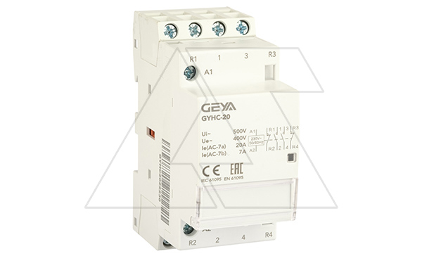 Контактор модульный GYHC-4P, 20A, 2NO+2NC, 230VAC, 2M Контактор модульный GYHC-4P, 20A, 2NO+2NC, 230VAC, 2M
